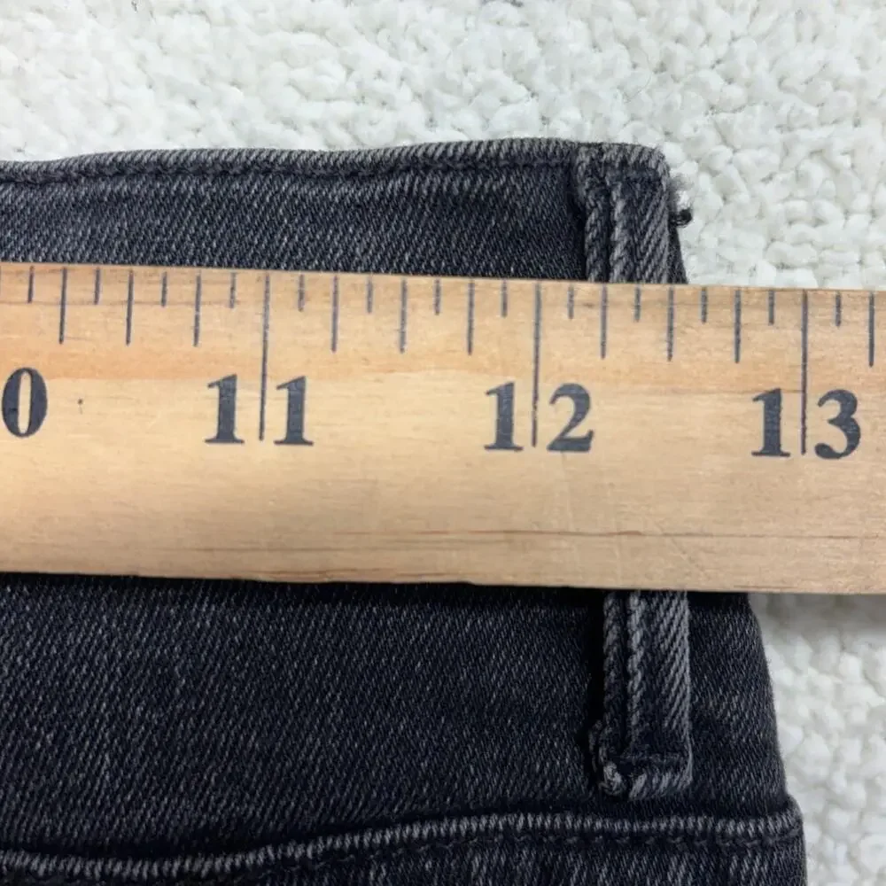 Mother Womens Jeans 26 Black The Weekender Fray Flared Night Shadow Wash Denim